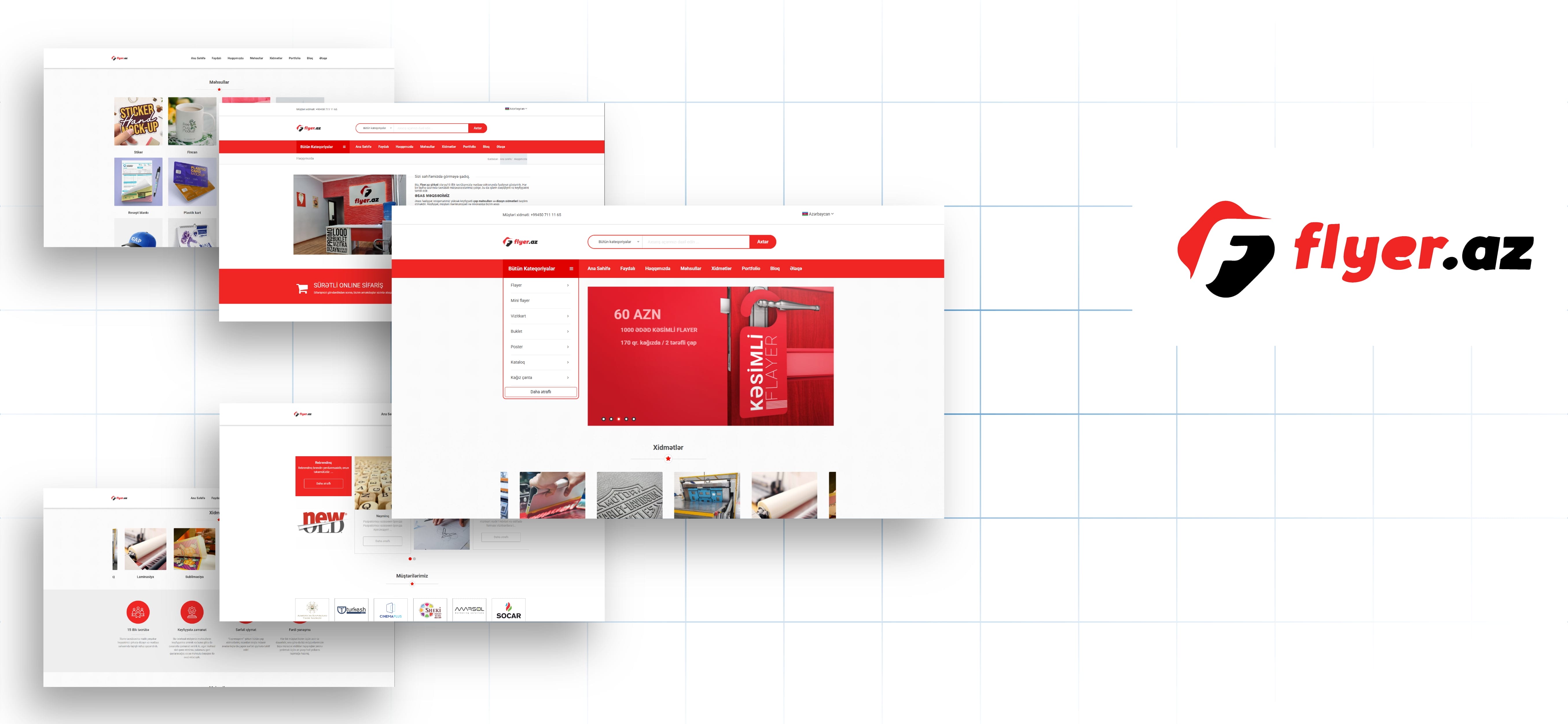 Express Print – flyer.az üçün Kataloq Tipli Korporativ Veb Saytın Hazırlanması
