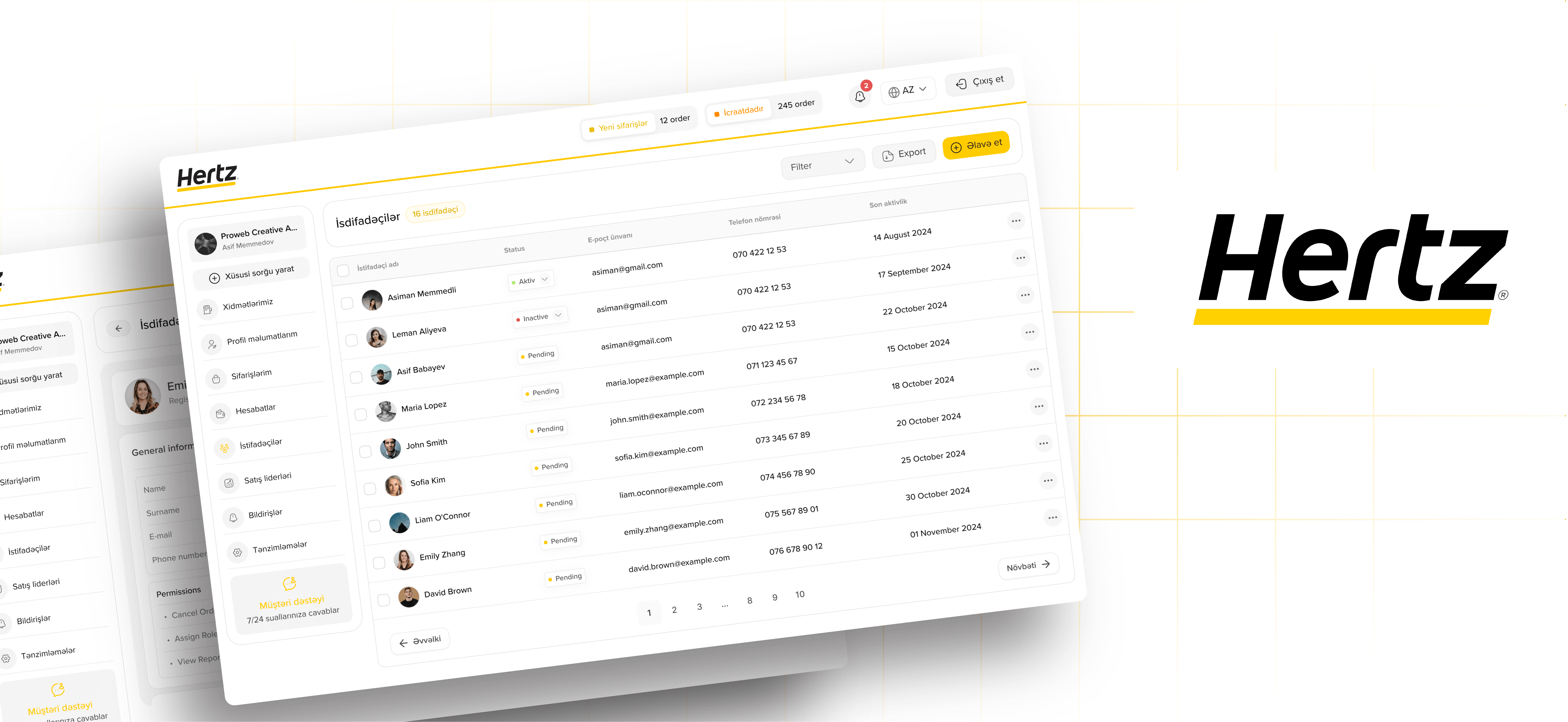 Development of a B2B Platform for Hertz Azerbaijan