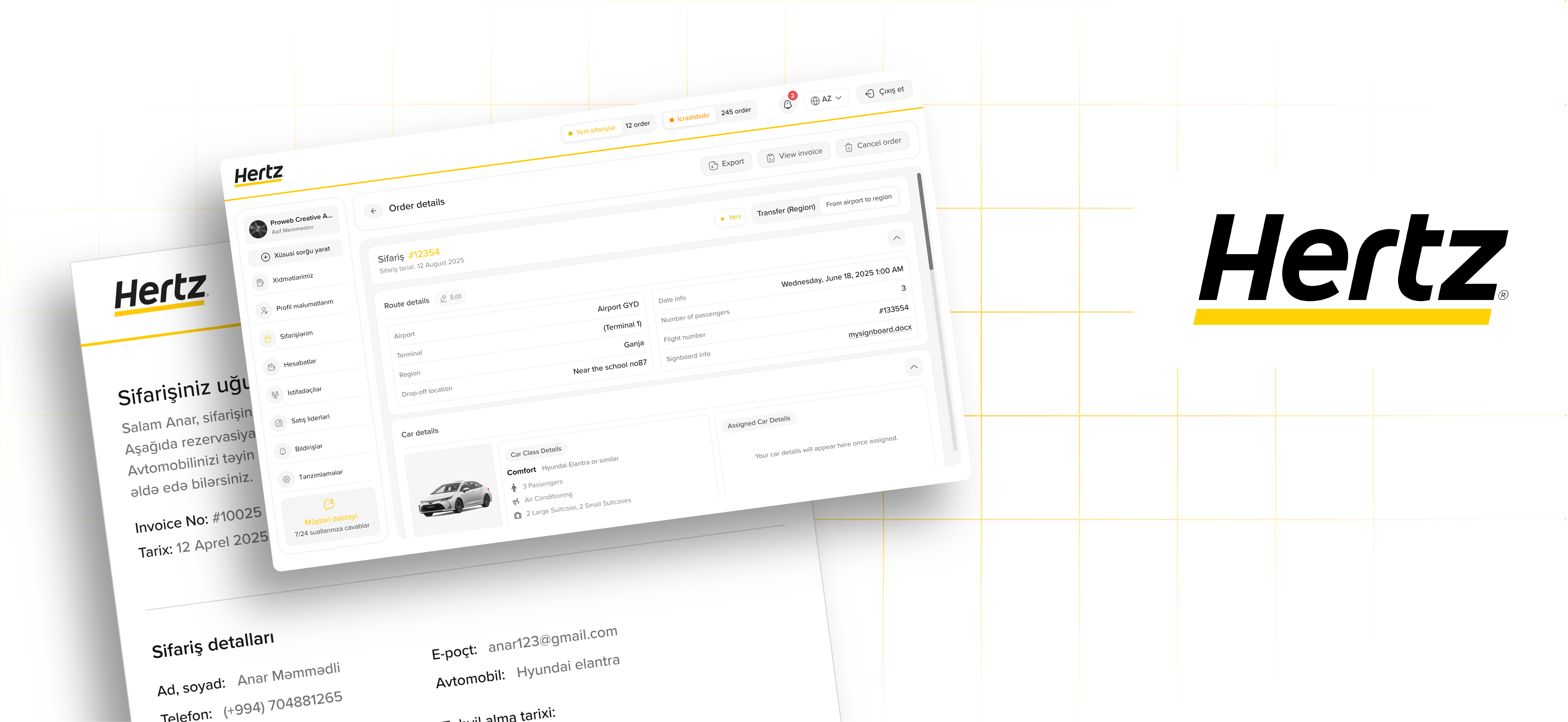 Development of a B2B Platform for Hertz Azerbaijan
