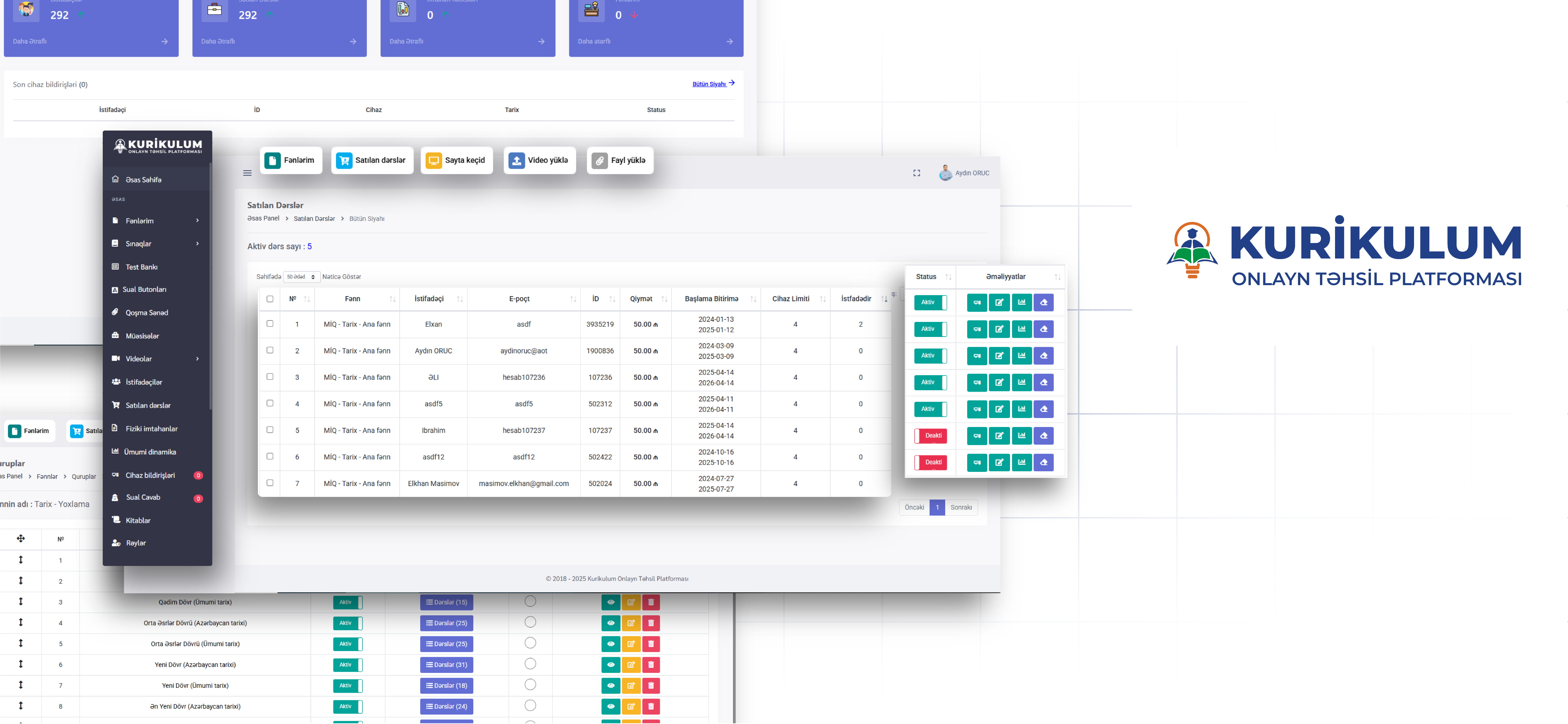 Kurikulum üçün Onlayn Kurs İdarəetmə Sisteminin Hazırlanması